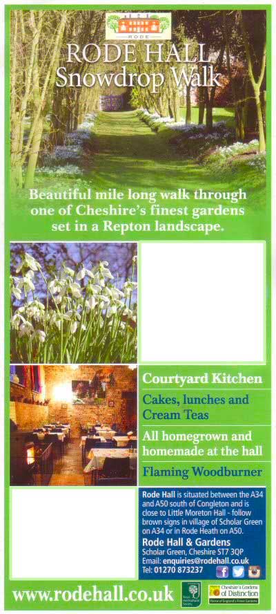 Chestertourist.com - Rode Hall Cheshire Snowdrop Walks Page Four
